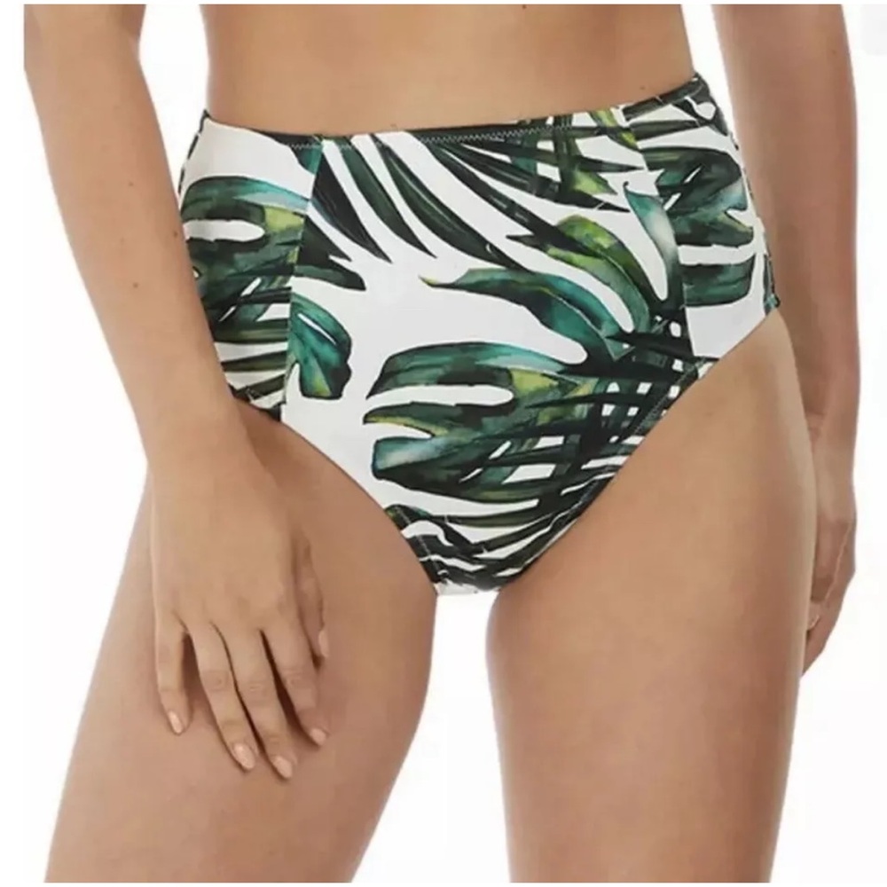 COPY - Fantasie Tropical Leaf Print High-Waisted Bikini Bottom XL